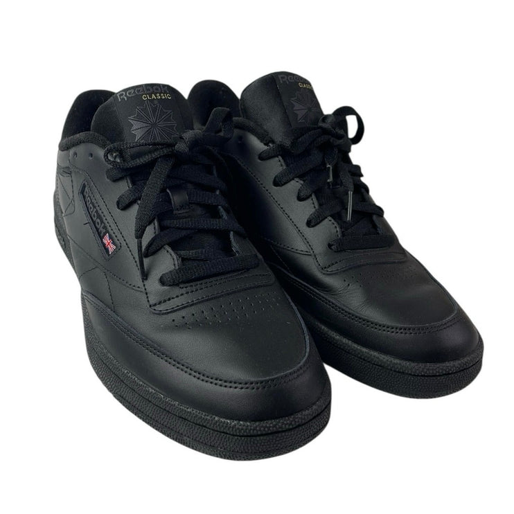 Reebok Club C Men's Black Leather Lace Up Low Top Athletic Sneakers Shoes 11.5