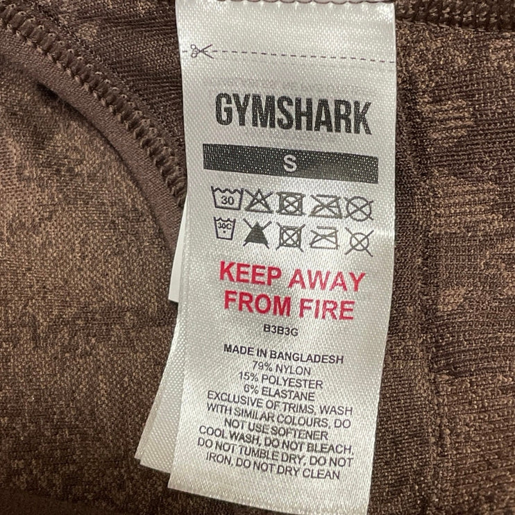 Gymshark Adapt Animal X Whitney Seamless Twist Front Brown Sports Bra Size S