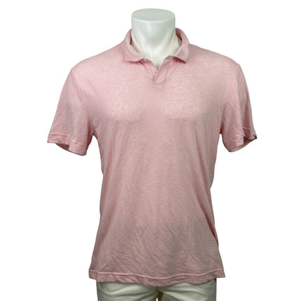 Banana Republic Men's Pink Linen Short Sleeve Golf Casual Polo Shirt Top Size M
