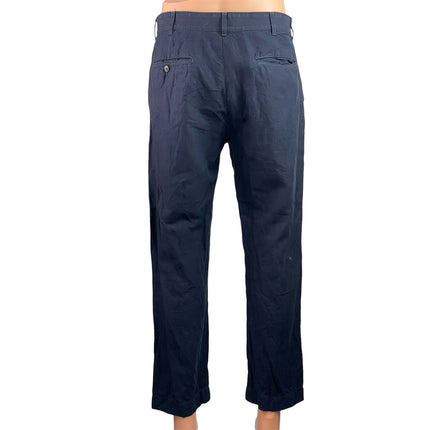 Buck Mason Capitola Men's Navy Blue Linen Straight Leg trousers Pants Size M