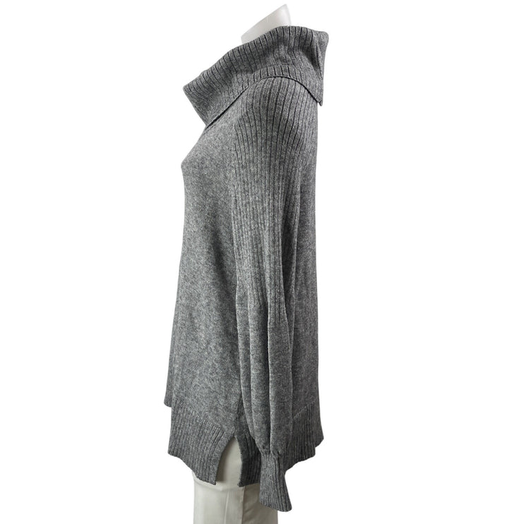 Anthropologie Paloma Gray Long Sleeve Cowl Neck Knit Tunic Sweater Top Size S