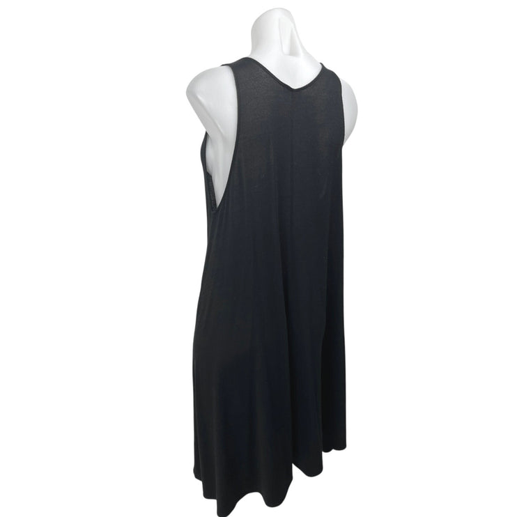Zara Black Sleeveless Cami Camisole Tank Round Neck Mini Shift Dress Size M