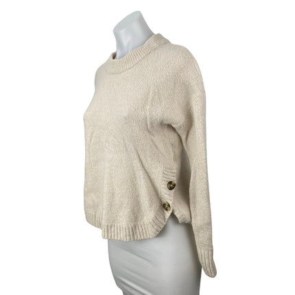 Madewell Women's Wool Crew Neck Long Sleeve Button Sweatshirt Sweater Top Sz XS