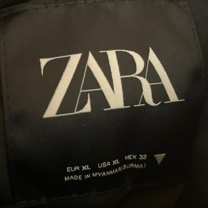 Zara Women's Black Turtleneck Sleeveless Puffer Quilted Vest Jacket Size XL