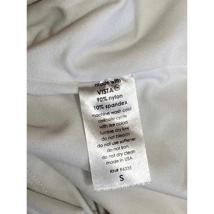 Susana Monaco Women's White High Neck Long Sleeve Crop Tee T-Shirt Top Size S