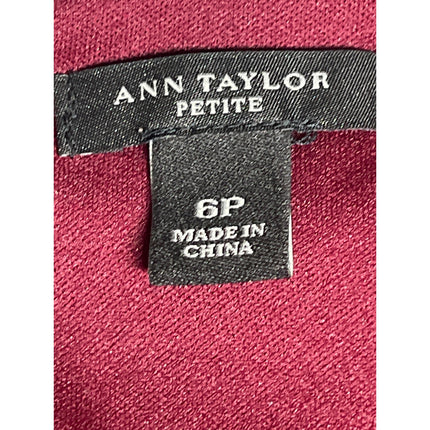 Ann Taylor Red Short Sleeve Scoop Neck Peplum Pencil Mini Sheath Dress Size 6P