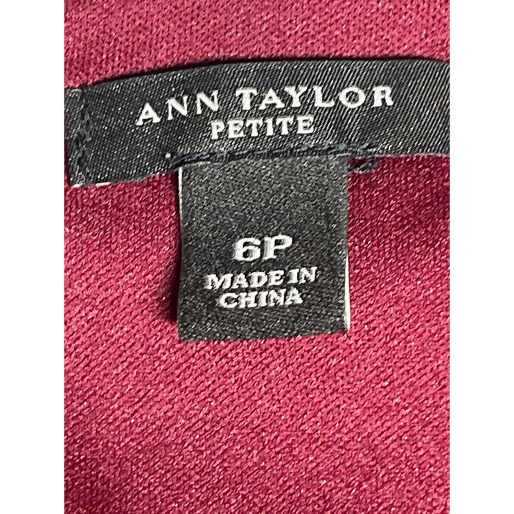 Ann Taylor Red Short Sleeve Scoop Neck Peplum Pencil Mini Sheath Dress Size 6P