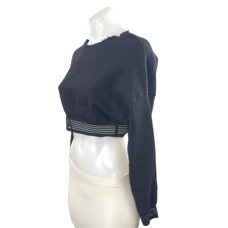 Polo Garage Long Sleeve Crew Neck Crop Yoga Athletic Activewear Sweatshirt Top 2