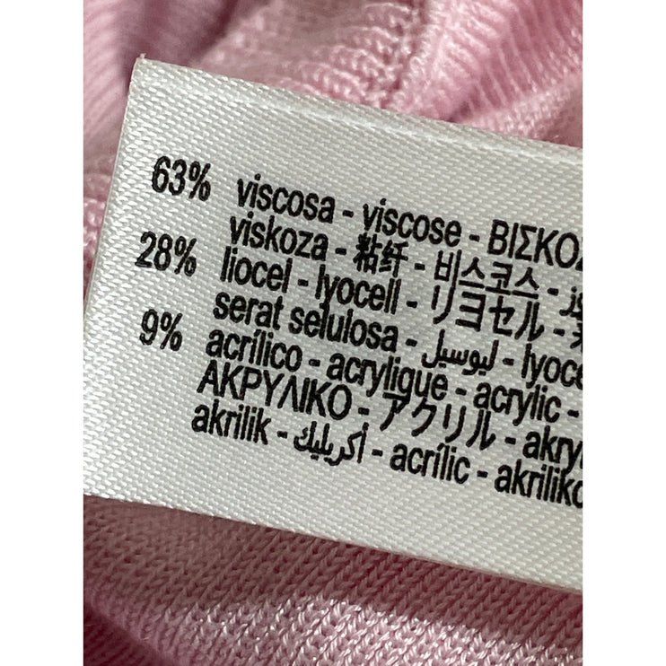 Zara Basic Drape Women's Pink Short Sleeve Mock Neck T-Shirt Tunic Blouse Top L