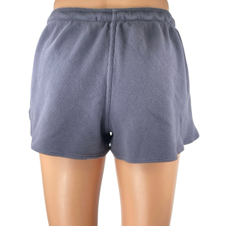 Brandy Melville Womens Purple Waffle Knit Drawstring Lounge Mini Shorts One Size