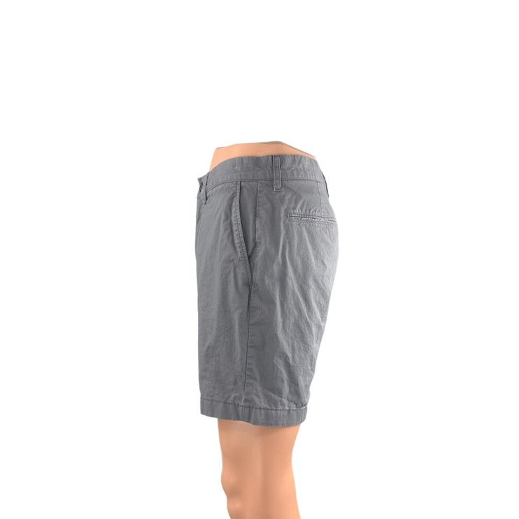 J.Crew Men's Gray Flat Front Mid Rise Casual Chino Khaki Bermuda Shorts Size L