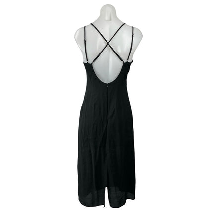 L.A. Hearts Black Lace Sleeveless V Neck Cami Camisole Slit Midi Slip Dress Sz S