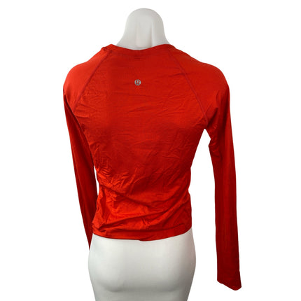 Lululemon Red Crew Neck Long Sleeve Yoga Gym Athletic Activewear T-Shirt Top M
