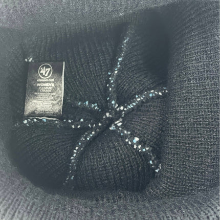 47 Brand Women's Black Blue Rhode Island Argyle Knit Bonnet Beanie Hat Cap OS