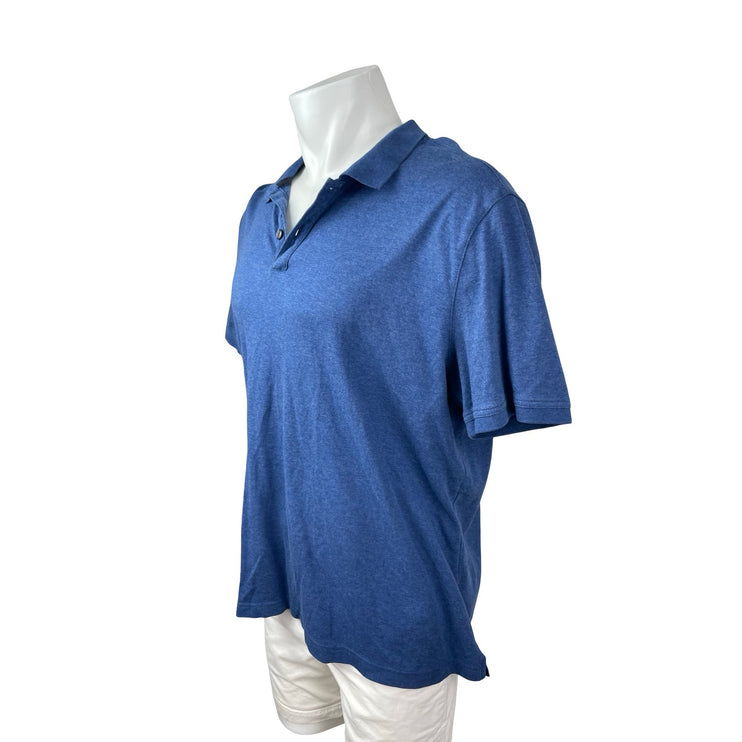 Banana Republic Luxury Touch Men's Blue Short Sleeve Golf Polo Shirt Top Size XL