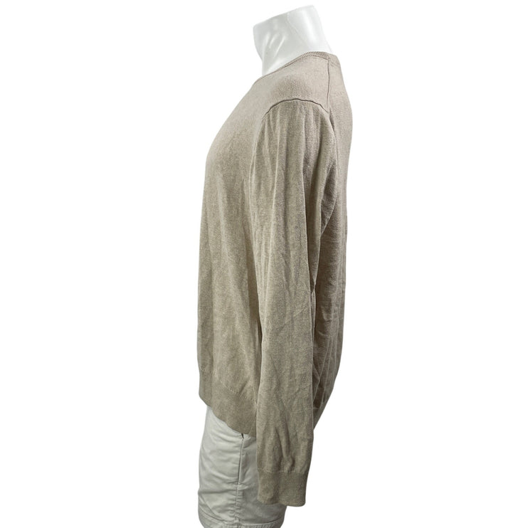 L4th & Union Men's Beige Cashmere Long Sleeve Crew Neck Sweatshirt Top Size XL