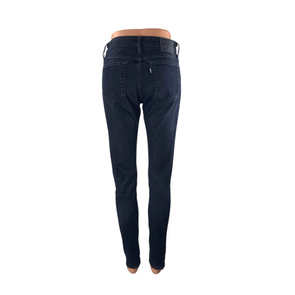 Levi's 721 Women's Black Mid Rise Skinny Slim Y2k Ankle Denim Jeans Size 27