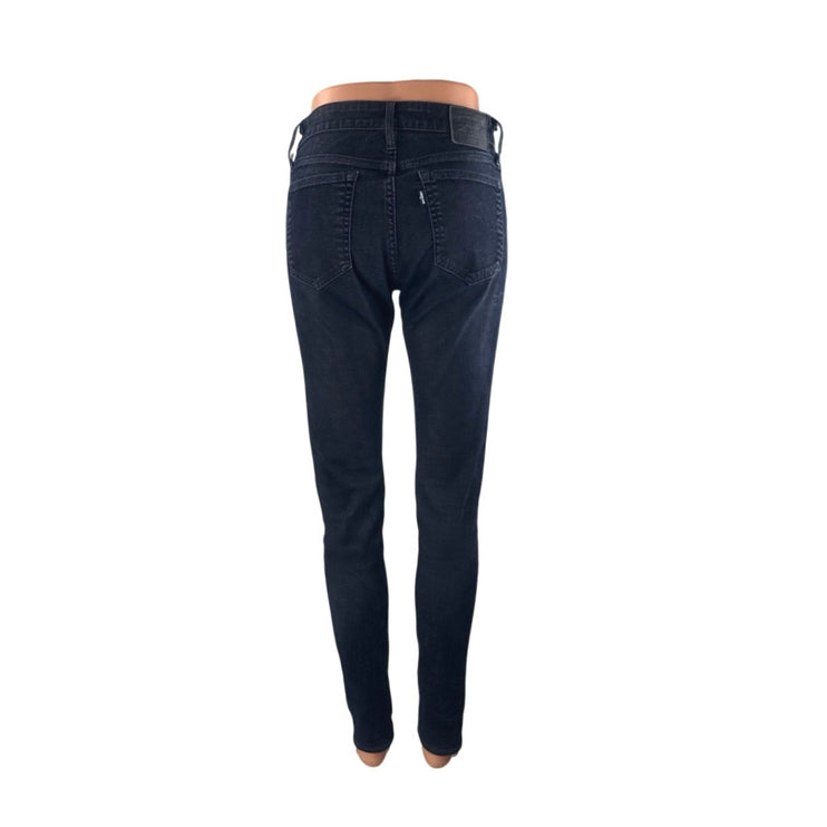 Levi's 721 Women's Black Mid Rise Skinny Slim Y2k Ankle Denim Jeans Size 27