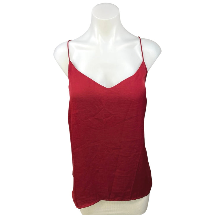 Vince Camuto Red V-neck Spaghetti Lace Up Strap Cami Camisole Tank Top Size XL