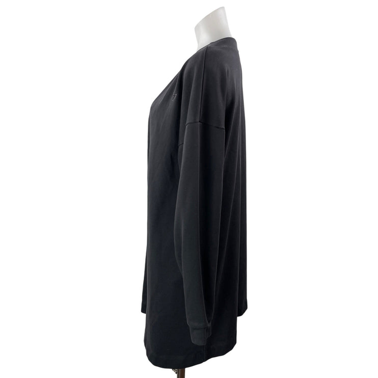 Gymshark Women's Black Long Sleeve Knit Midi Open Cardigan Sweater Top Size M