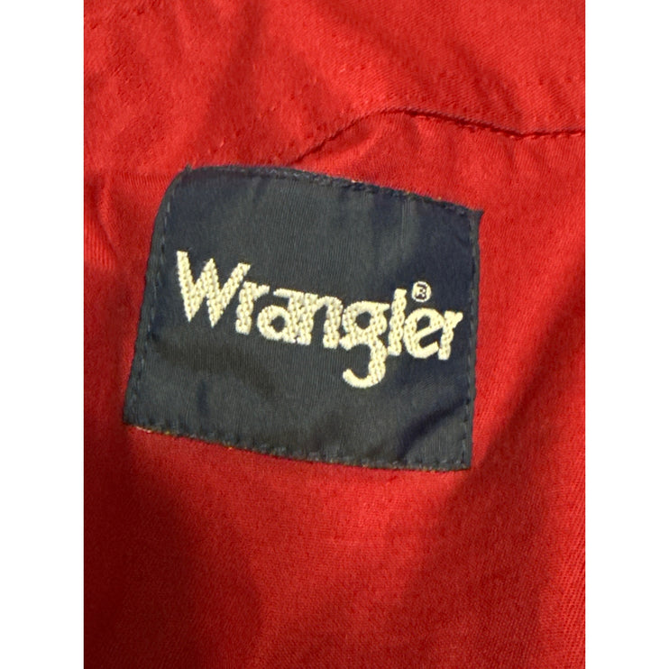 Wrangler Mens Red Cotton Collar Long Sleeve Button Down Pockets Western Shirt XL