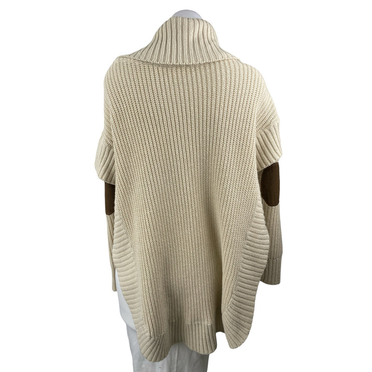 RD Style Women's Beige Nude Long Sleeve Ribbed Knit Cowl Neck Sweater Top Size M