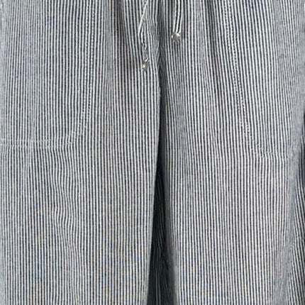 Max Studio Navy Blue Linen Striped High Rise Tie Wide Leg Trousers Pants Size S