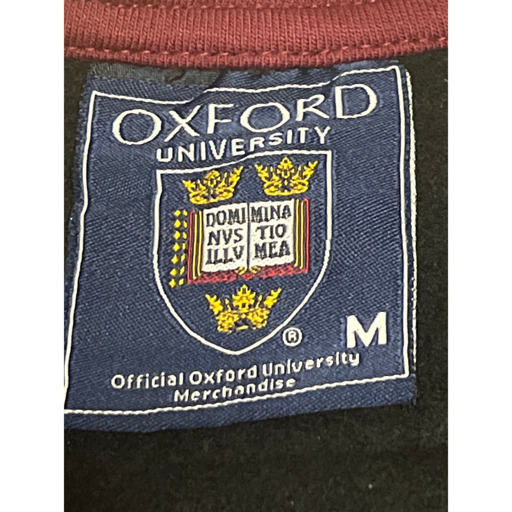 Women's Black Red Oxford University Embroidered Long Sleeve Sweatshirt Top Sz M