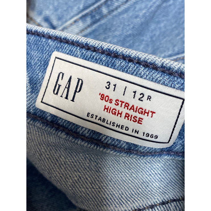 Gap 90s Straight Women's Blue High Waisted Medium Wash Denim Jeans Size 31/12