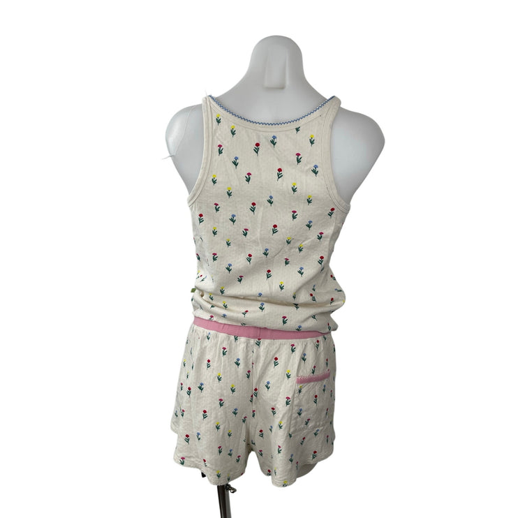 Cozyland Floral Scoop Neck Tank Top Mini Short Lounge Pajama Sleepwear Set Sz L