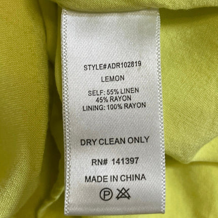 ASTR The Label Yellow Linen Sleeveless Cami Tank Pleated A Line Midi Dress Sz XS
