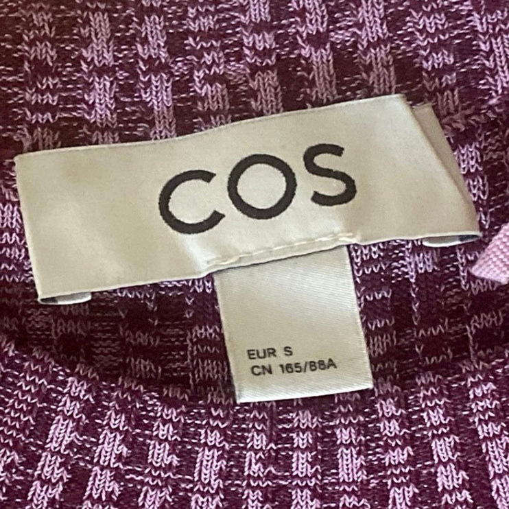 COS Women's Melange Purple Ribbed Knit Long Sleeve Maxi Bodycon Sweater Dress S