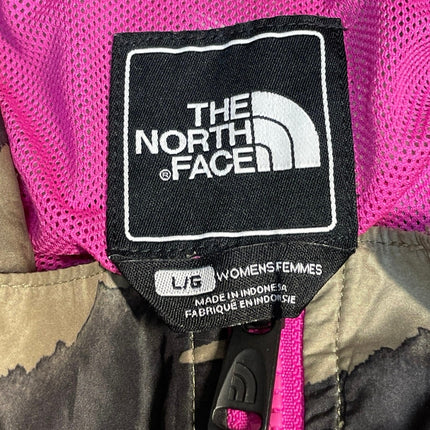 The North Face Green Camo Camouflage Zip Up Long Sleeve Windbreaker Jacket L
