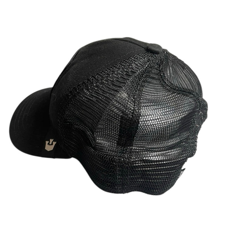 The Farm Goorin Bros Black Mesh Leopard Logo Adjustable Snap Trucker Cap Hat OS