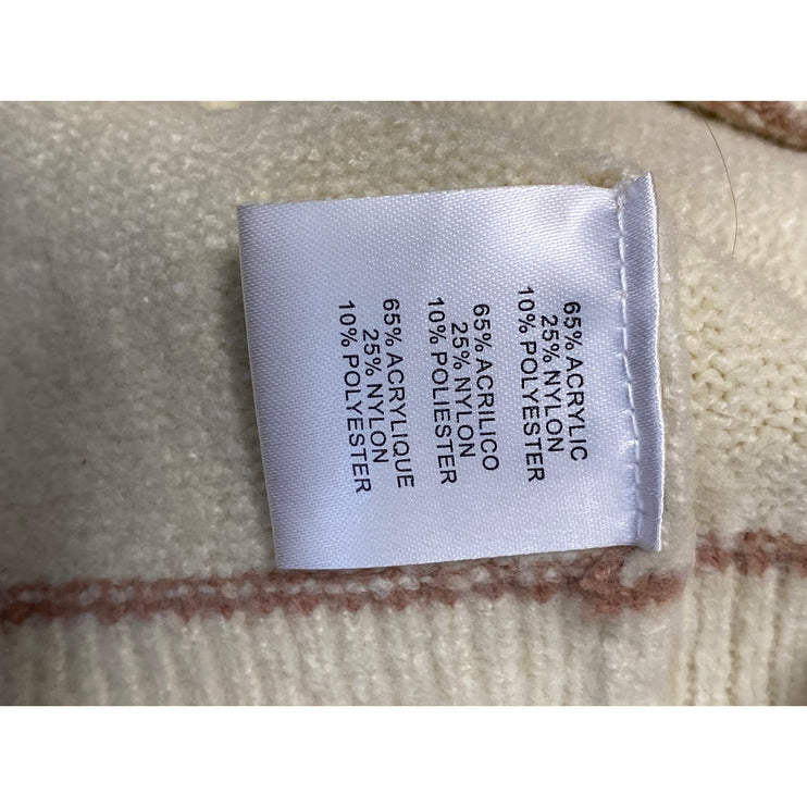 Fox + Hawk Women's Cream Long Sleeve Mock Neck Knit Relaxed Sweater Top Size M