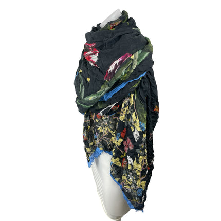 Zadig & Voltaire Maxy Signature Skull Multicolor Floral Blanket Scarf Stole OS