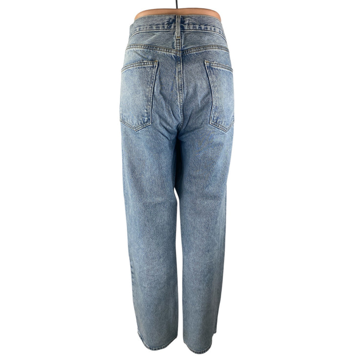 Agolde Lana Womens Blue High Waisted Light Wash Straight Leg Denim Jeans Size 32