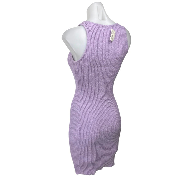NEW Emory Park Ruby & Jenna Purple Sleeveless Mini Bodycon Sweater Tank Dress M