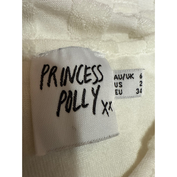 Princess Polly Jeremiah White Checkered Sleeveless Cutout Cami Crop Tank Top 2