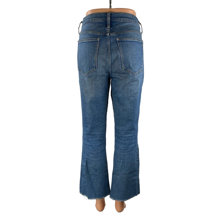 Madewell Mid Rise Kick Out Women's Blue Ankle Flared Bootcut Denim Jeans Size 28