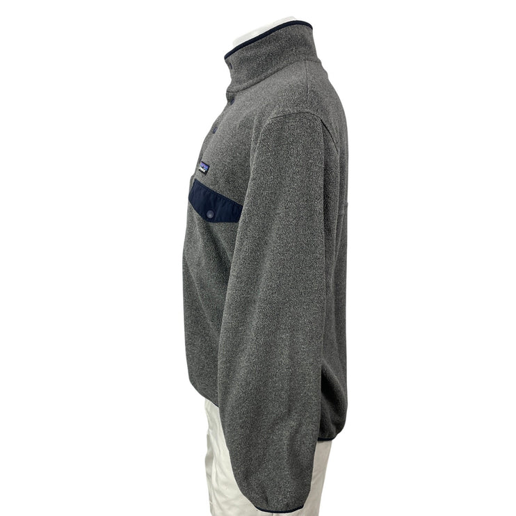 Patagonia Synchilla Men's Gray Long Sleeves Pullover Snap-T Fleece Coat Jacket M