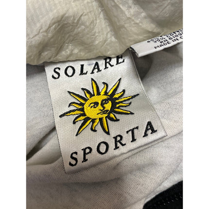 Solare Sporta Men's Black Multicolor Ful Zip Long Sleeve Windbreaker Jacket Sz M