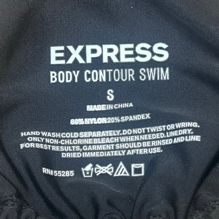 NEW Express Body Contour Swim Black Triangle Halter Bikini Swimwear Top Size S