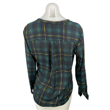 Alice Blue Women's Green Check Plaid Flannel Long Sleeve Button Up Shirt Top XS