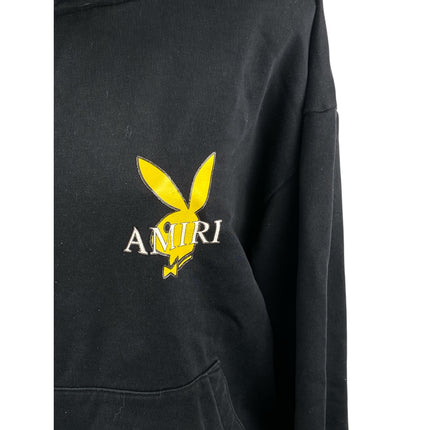 Amiri x Playboy Women's Black Hoodie Hooded Long Sleeve Sweatshirt Top One Size