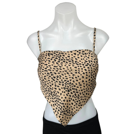 Princess Polly Luka Tan Animal Print Sleeveless Cami Camisole Crop Tank Top 4