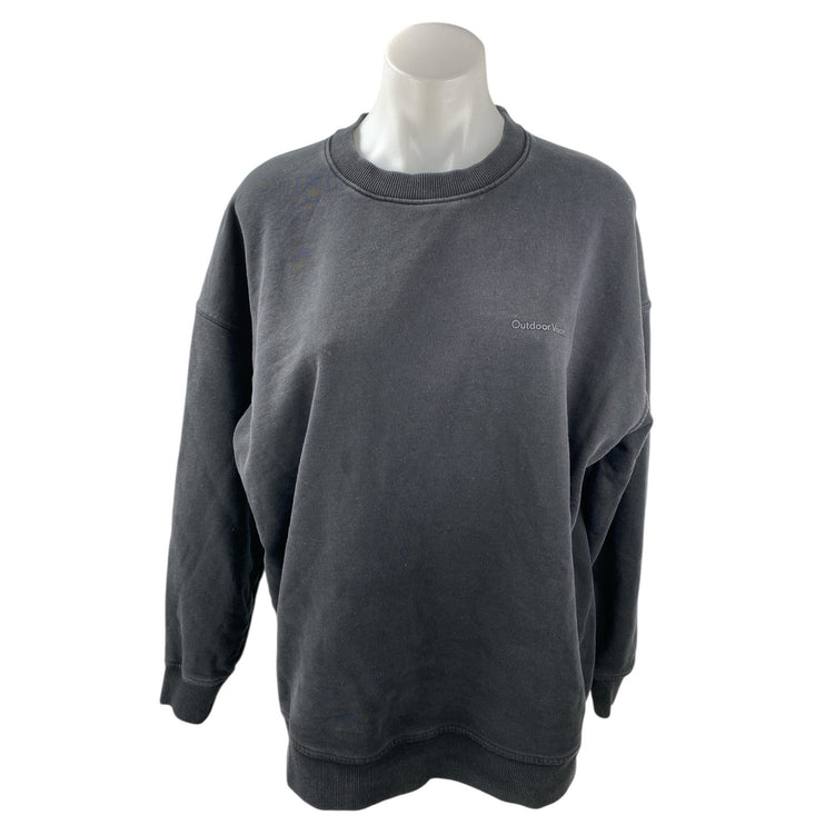 Outdoor Voices Black Crew Neck Long Sleeve Oversized Sweatshirt Sweater Top Sz S