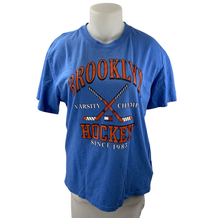 Tommy Jeans Blue Brooklyn Varsity Hockey Crew Neck Short Sleeve T-Shirt Top XXL
