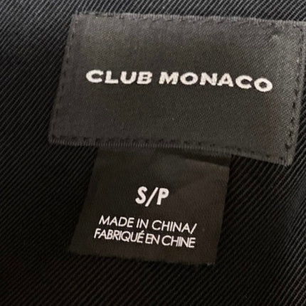 Club Monaco Black Sleeveless Asymmetric Zip Up Moto Biker Vest Jacket Top Size S