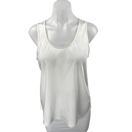 J.Crew Women's White Sleeveless Scoop Neck Button Back Blouse Tank Top Size S